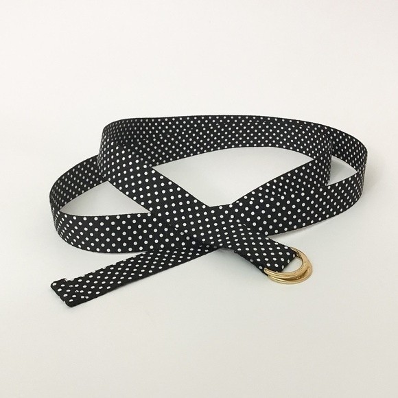 Accessories - Black and White Polka Dot Belt 22W